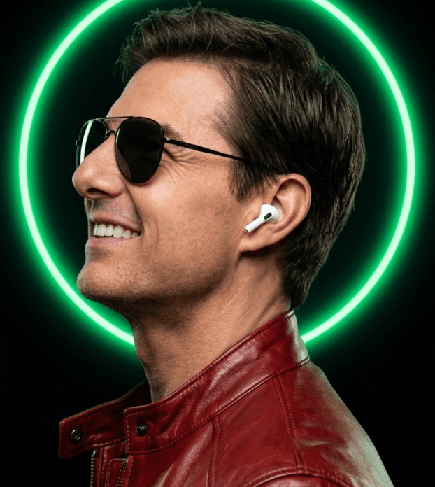 Retrato Comercial Premium: Estilo Tech & Neon